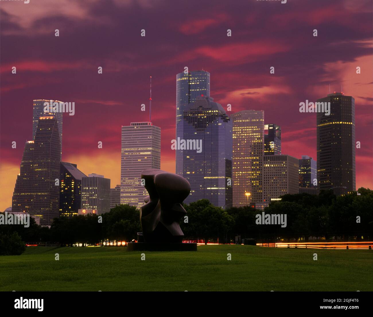 Houston, Texas skyline at sunset Stock Photo Alamy