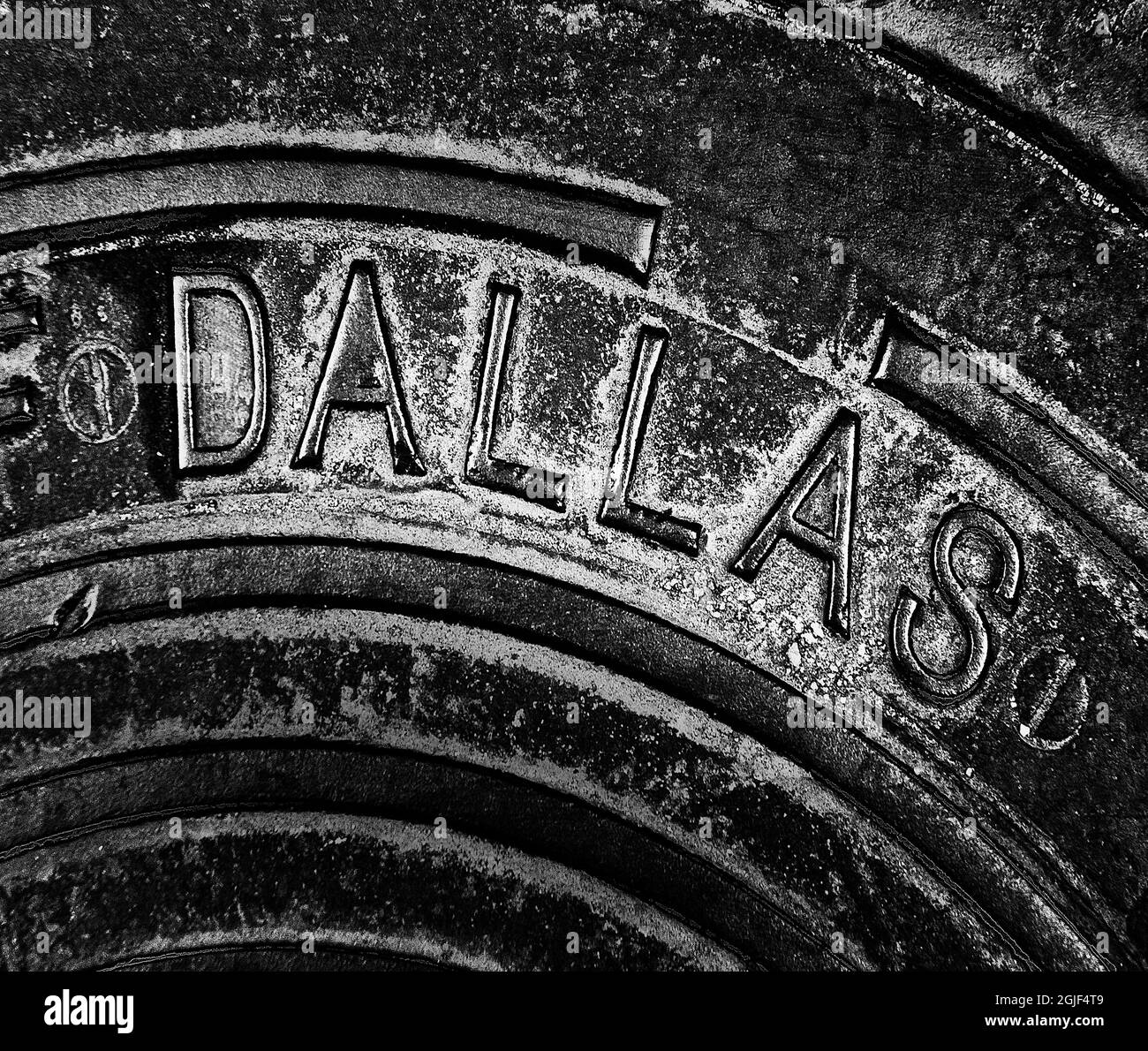 Dallas Texas manhole cover Stock Photo