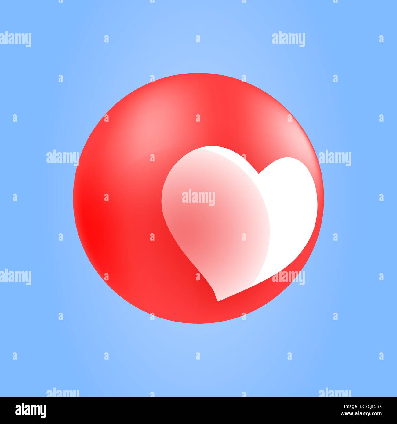 Isolated Heart Emoticon Reaction in Heart Shape. Love Reaction for