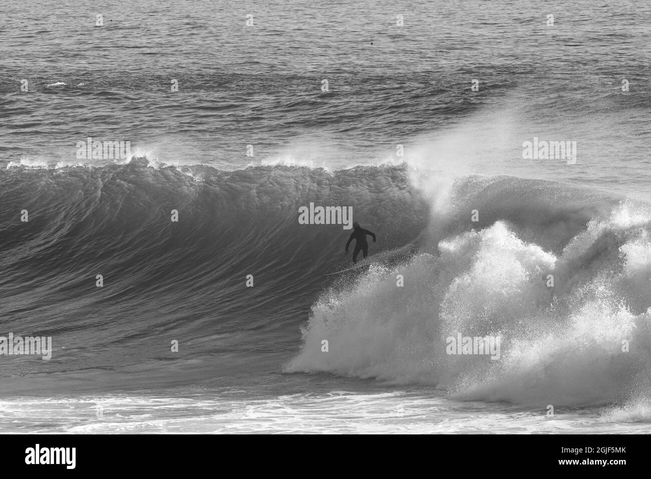 Surfer on a perfect big wave Stock Photo Alamy
