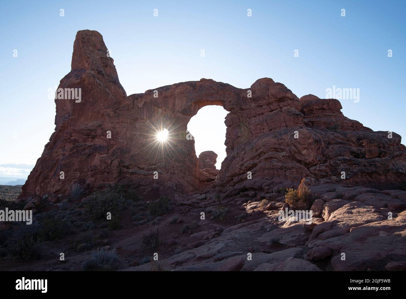 Turret Arch, Arches National Park, Moab, Utah, USA Stock Photo