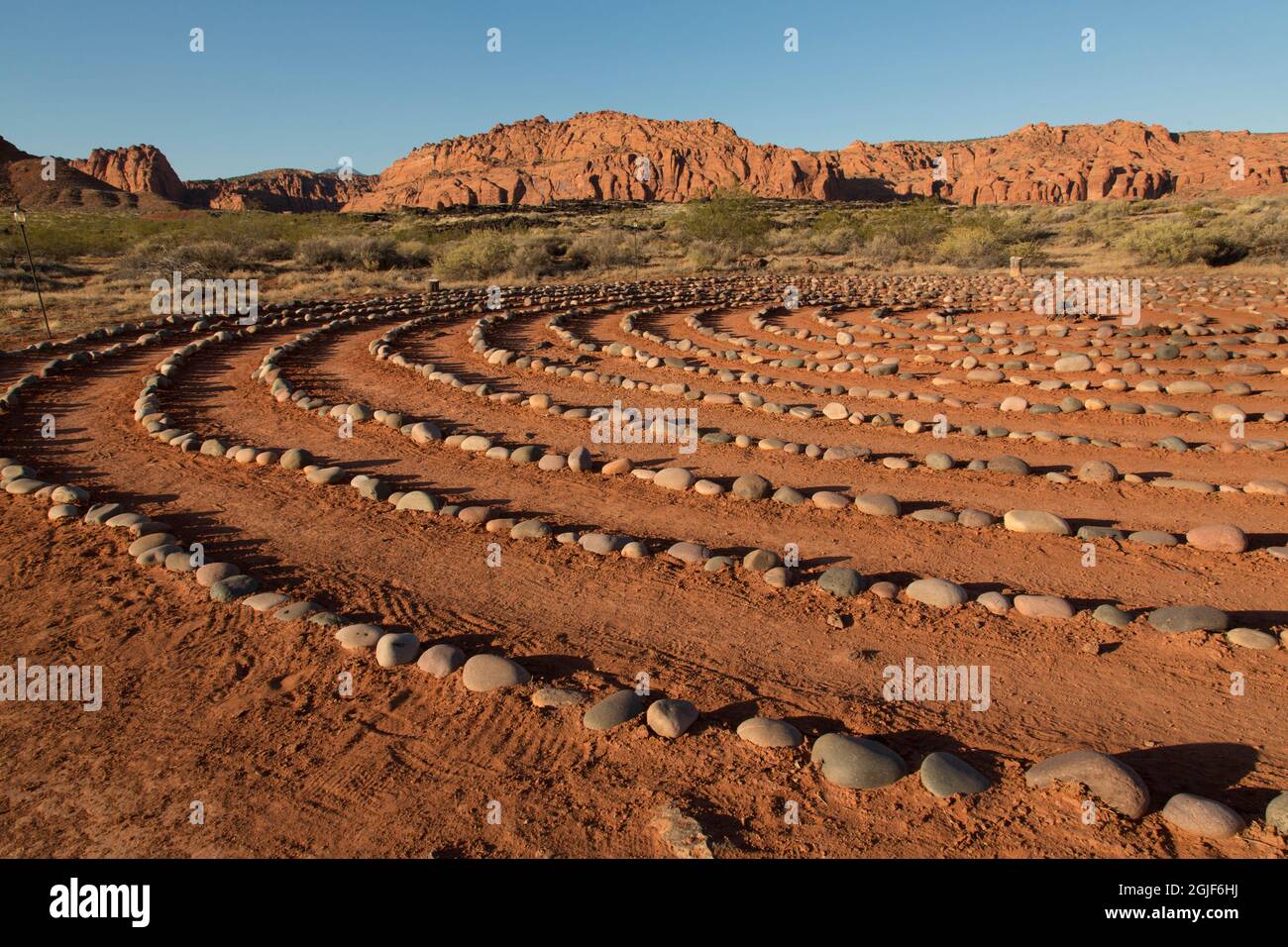 USA, Utah, Ivins, Red Mountain Resort, spiral meditation labyrinth. (PR
