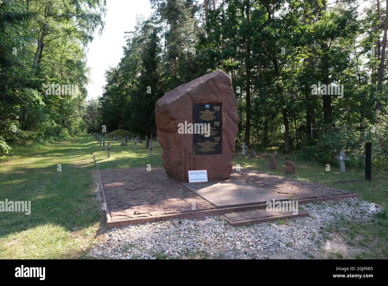 Treblinka, Poland - July 22, 2021: Execution camp Treblinka. Memorial site. Summer cloudy day Stock Photo