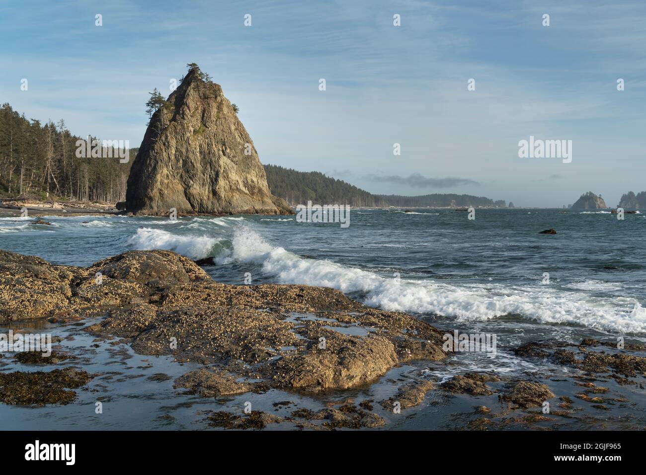 Split Rock Rialto Beach, Olympic National Park, Washington State Stock