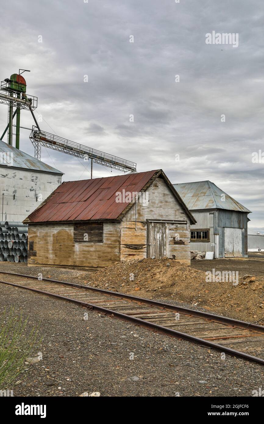 USA, Washington State, Palouse. Old buildings in Endicott Stock Photo