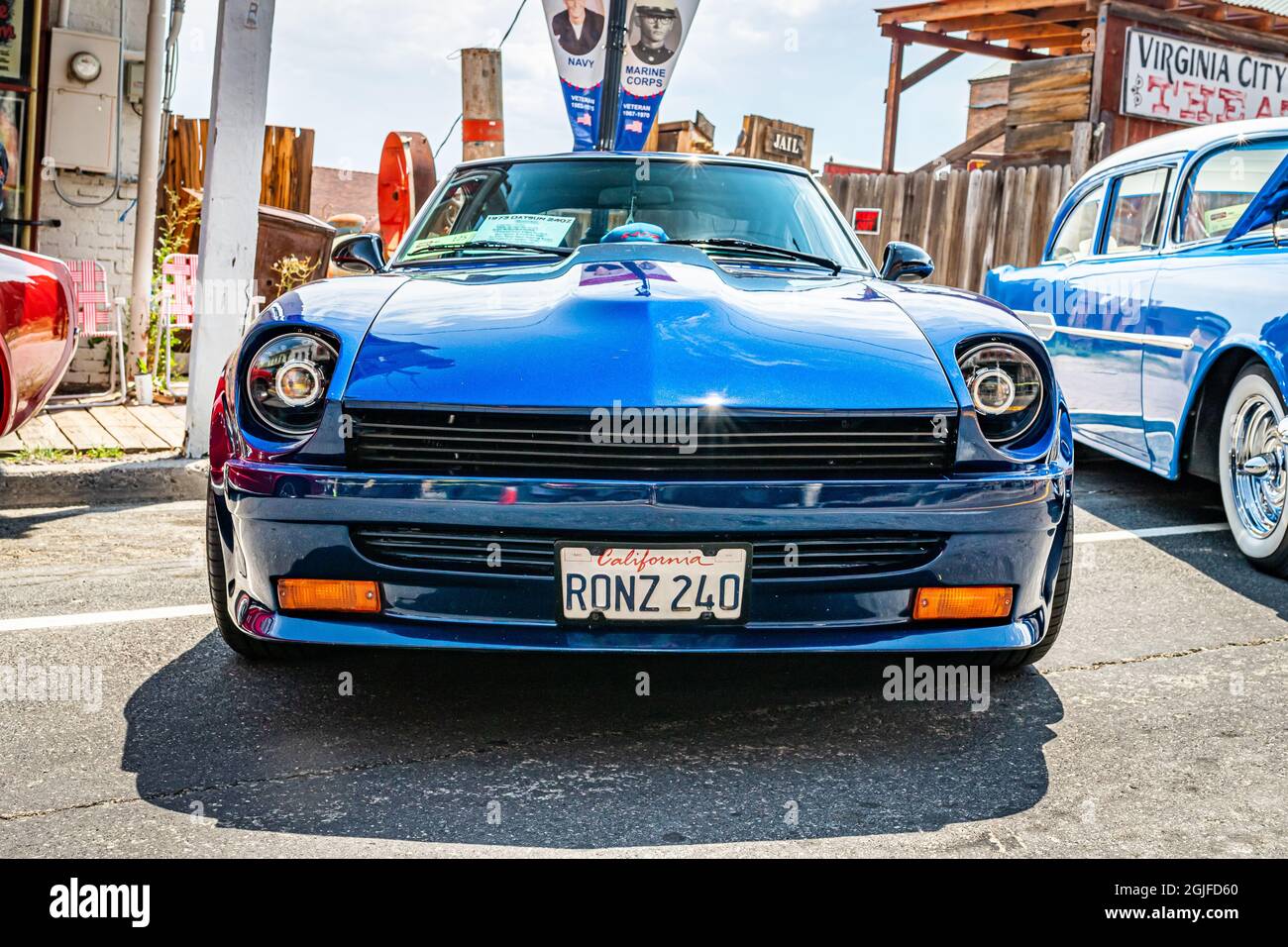 Virginia City, NV - July 30, 2021: 1973 Datsun 240Z coupe at a local car show. Stock Photo