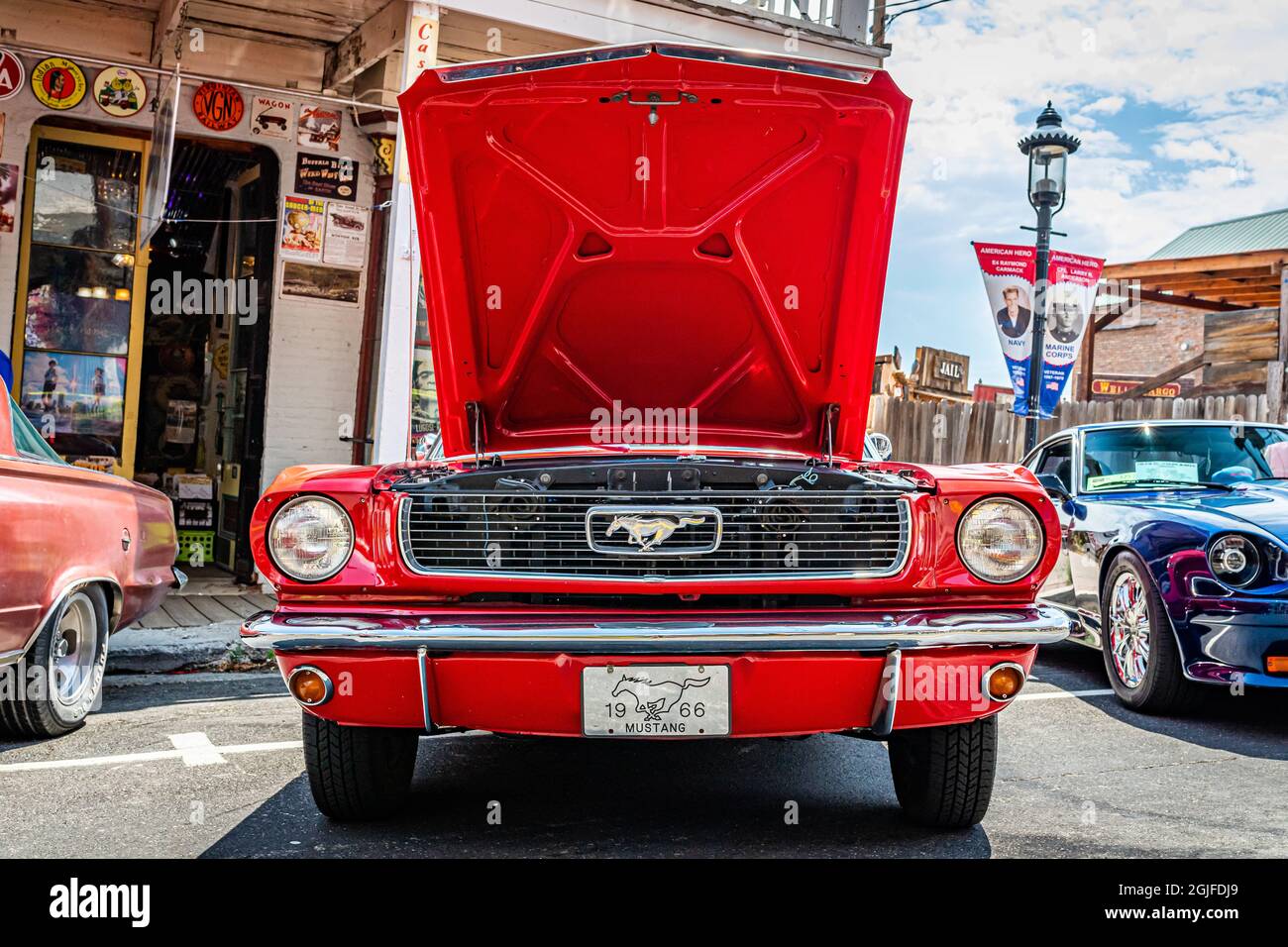 Virginia City, NV July 30, 2021 1966 Ford Mustang at a local car