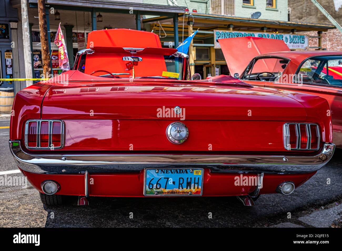 Virginia City, NV July 30, 2021 1966 Ford Mustang at a local car