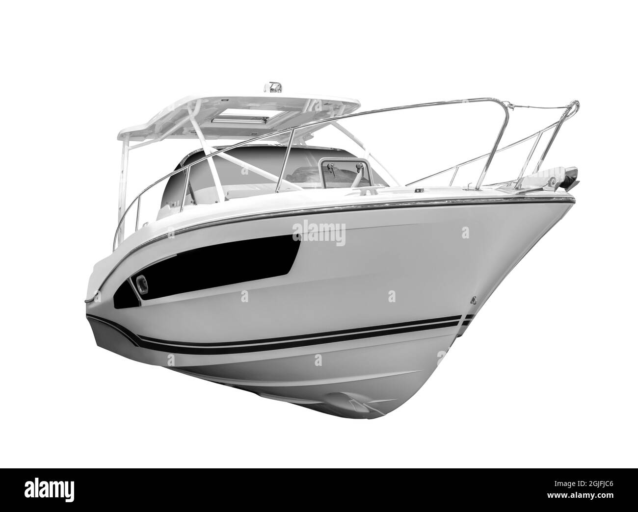 Motor boat isolated. on white background Stock Photo Alamy