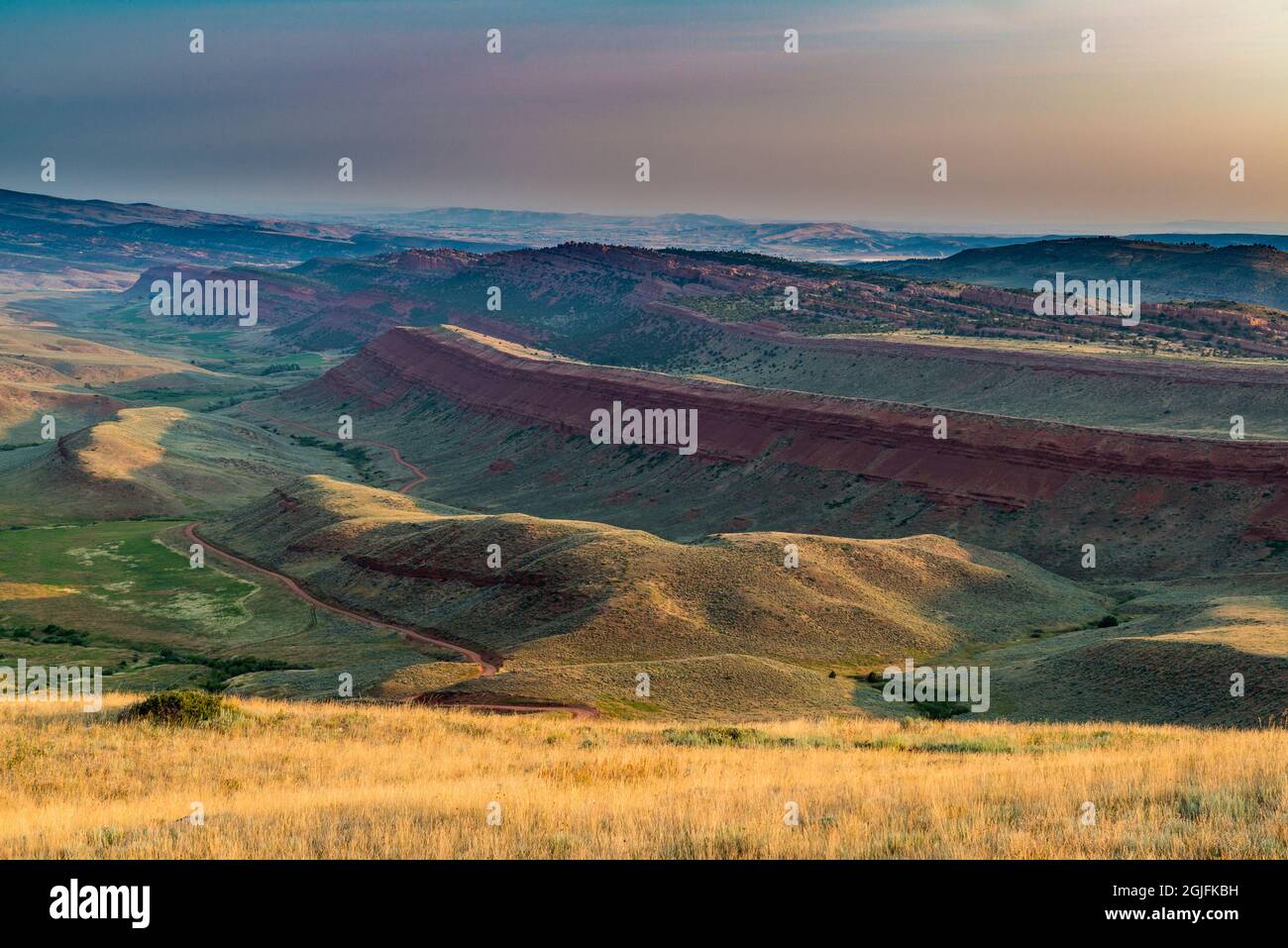 Red Canyon overlook near Lander is considered one of the most scenic highway vistas in Wyoming. Stock Photo