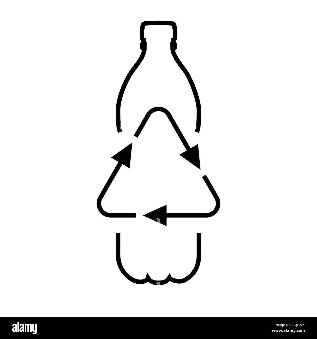 Recycle plastic bottle vector line icon. Logo isolated on white background. Stock Vector