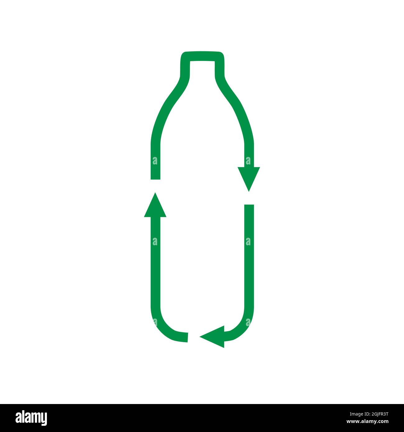 Recycle plastic bottle vector line icon. Logo isolated on white background. Stock Vector