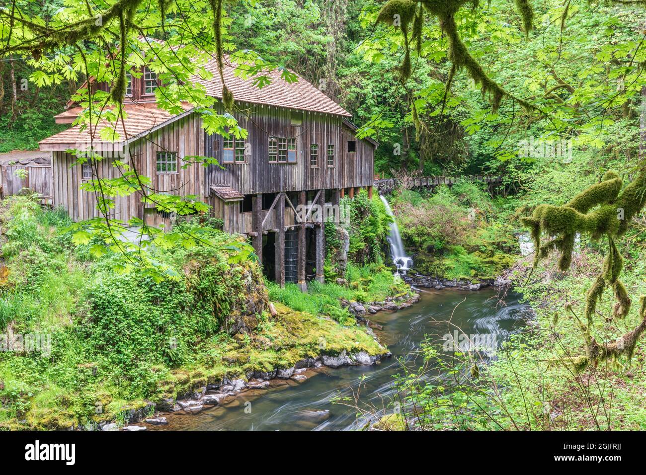 Woodland, Washington, USA. The historic Cedar Creek Grist Mill Stock