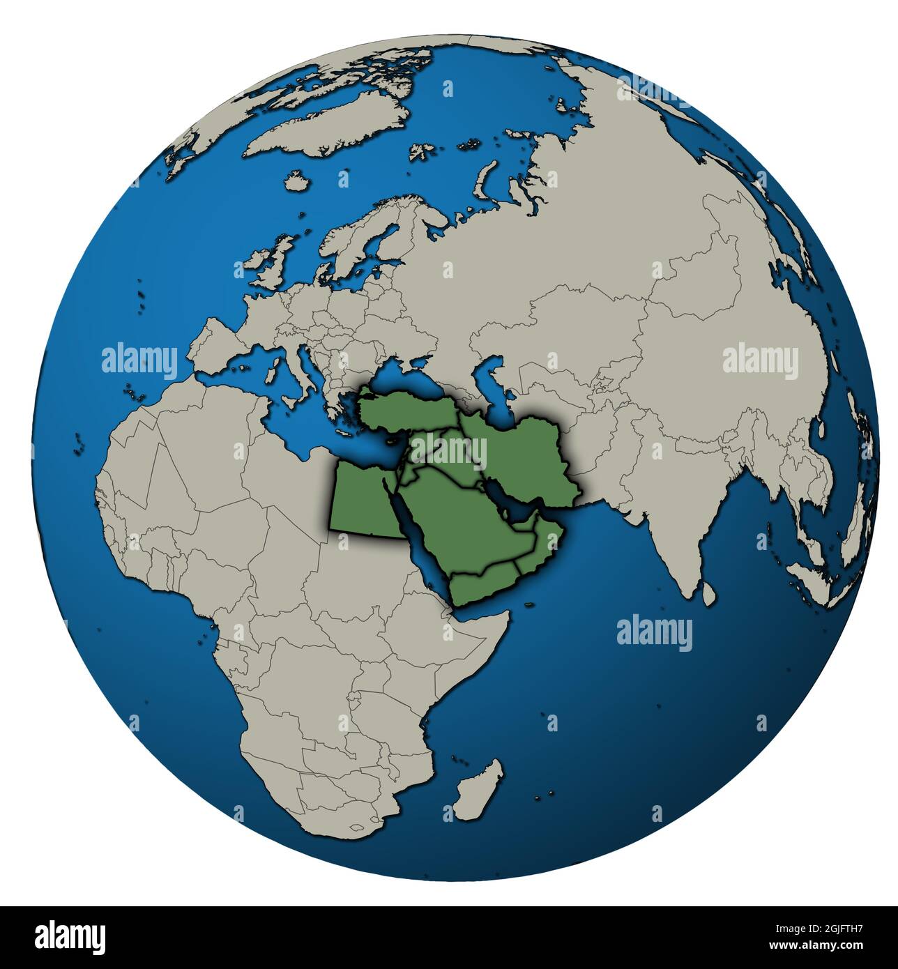 middle east on world map