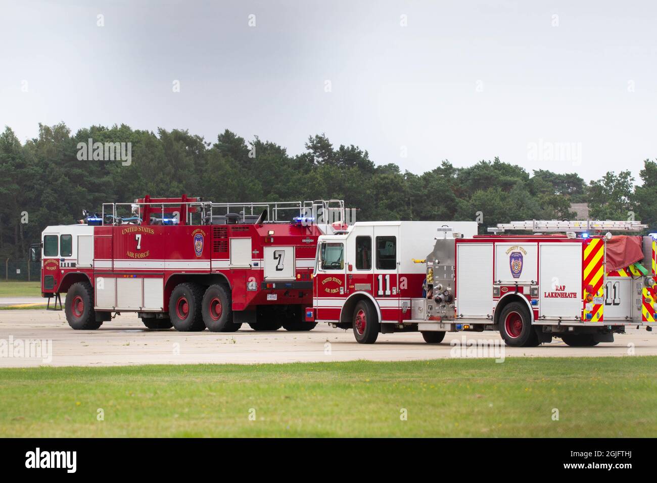 Lakenheath Fire Engines Stock Photo Alamy