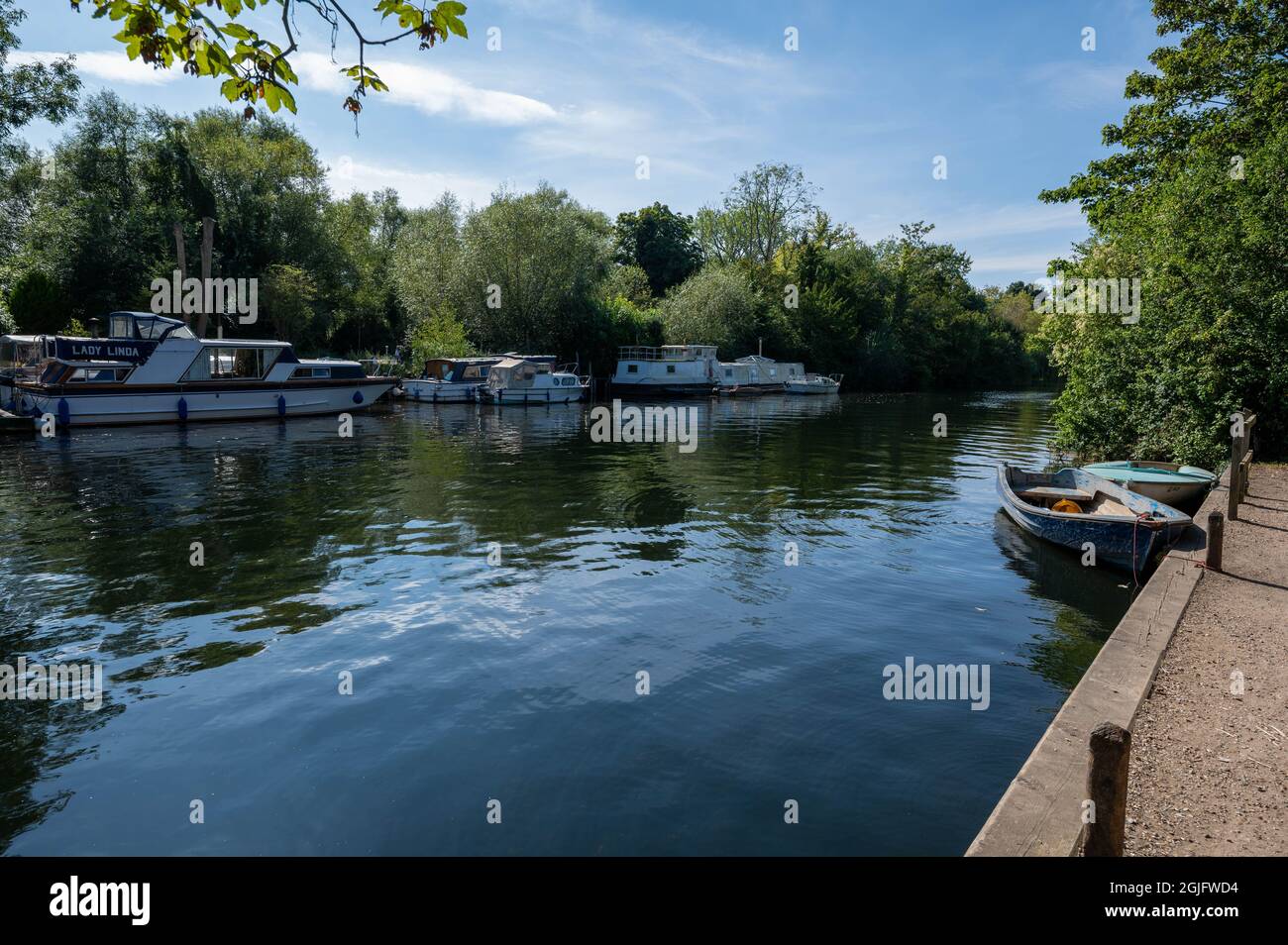 A view of the Norfolk Broads at the River Green Thorpe Saint Andrew