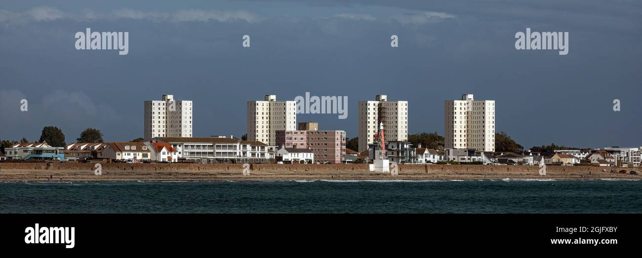 JERSEY, CHANNEL ISLANDS AUGUST 06, 2021 Panorama view of residential