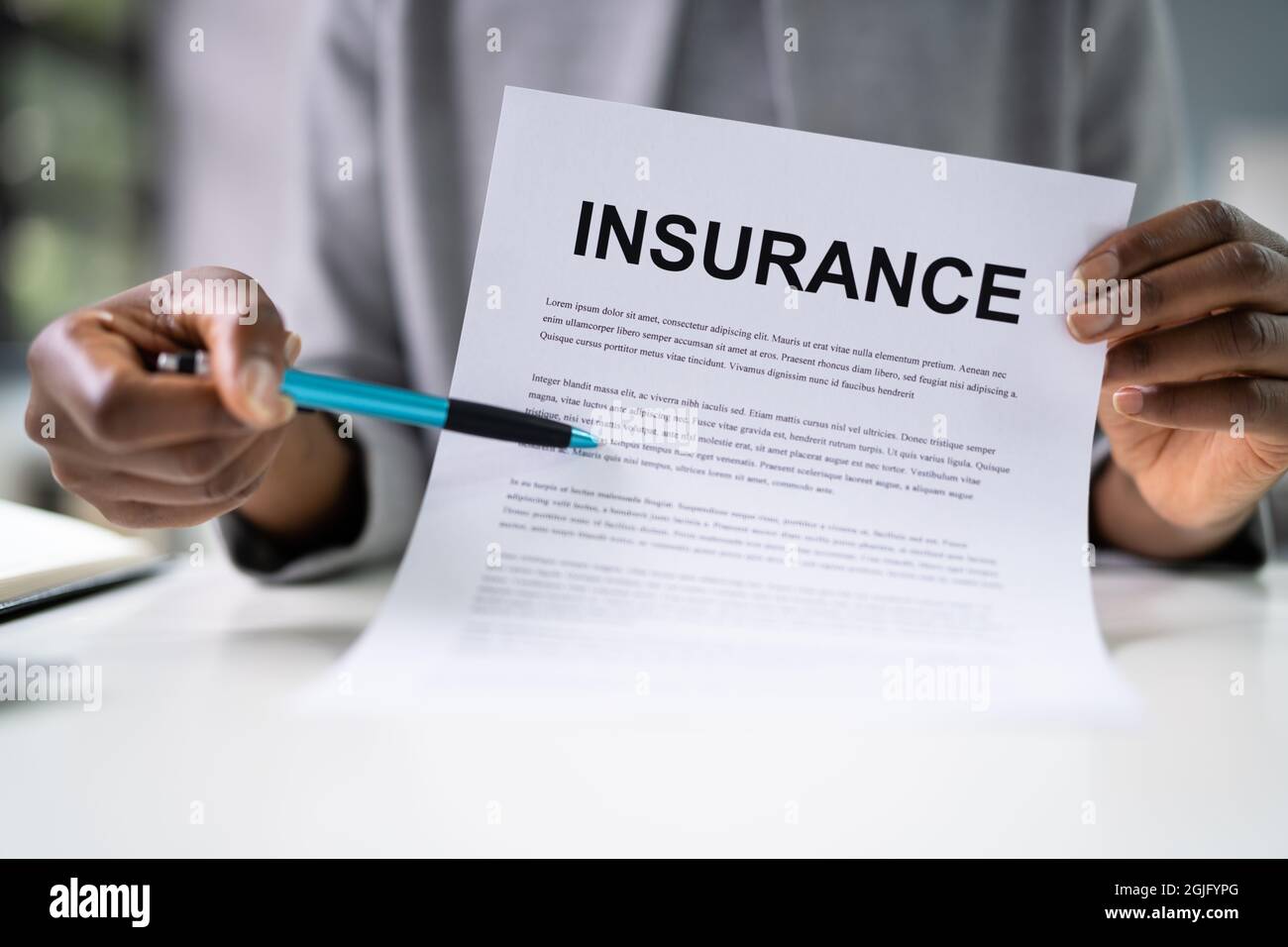 American African Agent Showing Company Insurance Policy Document Stock ...