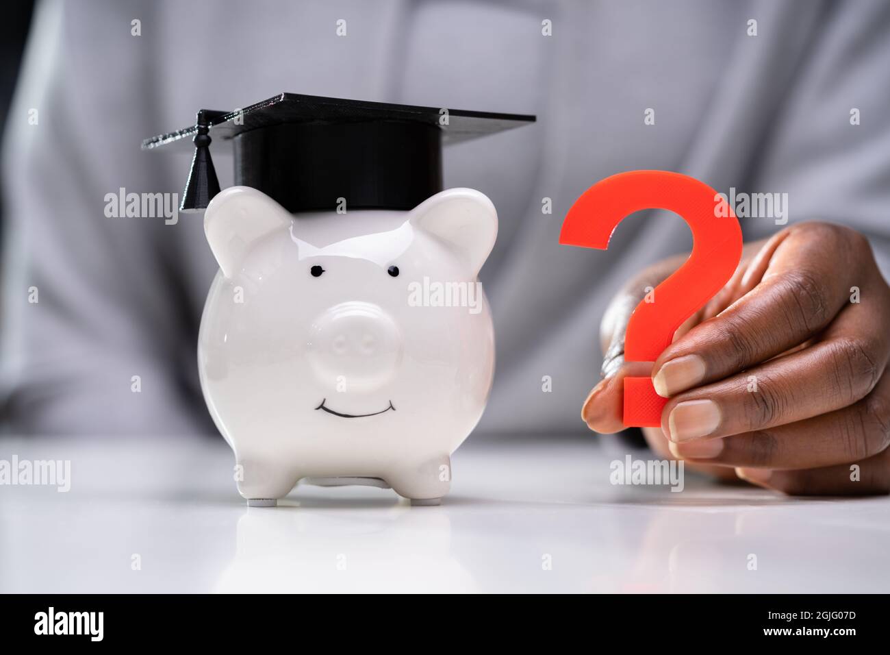 College Savings Question And Doubt. University Tuition Stock Photo