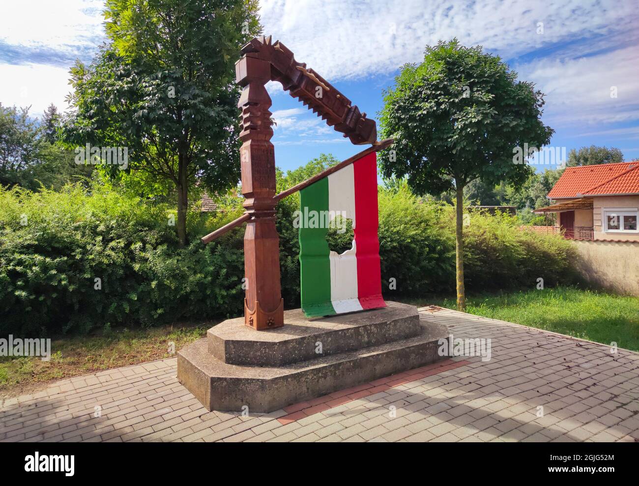 Monument in honor of the 50th anniversary of the outbreak of the 1956 revolution. Stock Photo