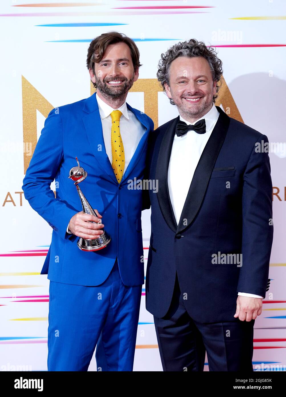 David Tennant in the press room after being presented with the Drama  Performance award by Michael Sheen at the National Television Awards 2021  held at the O2 Arena, London. Picture date: Thursday