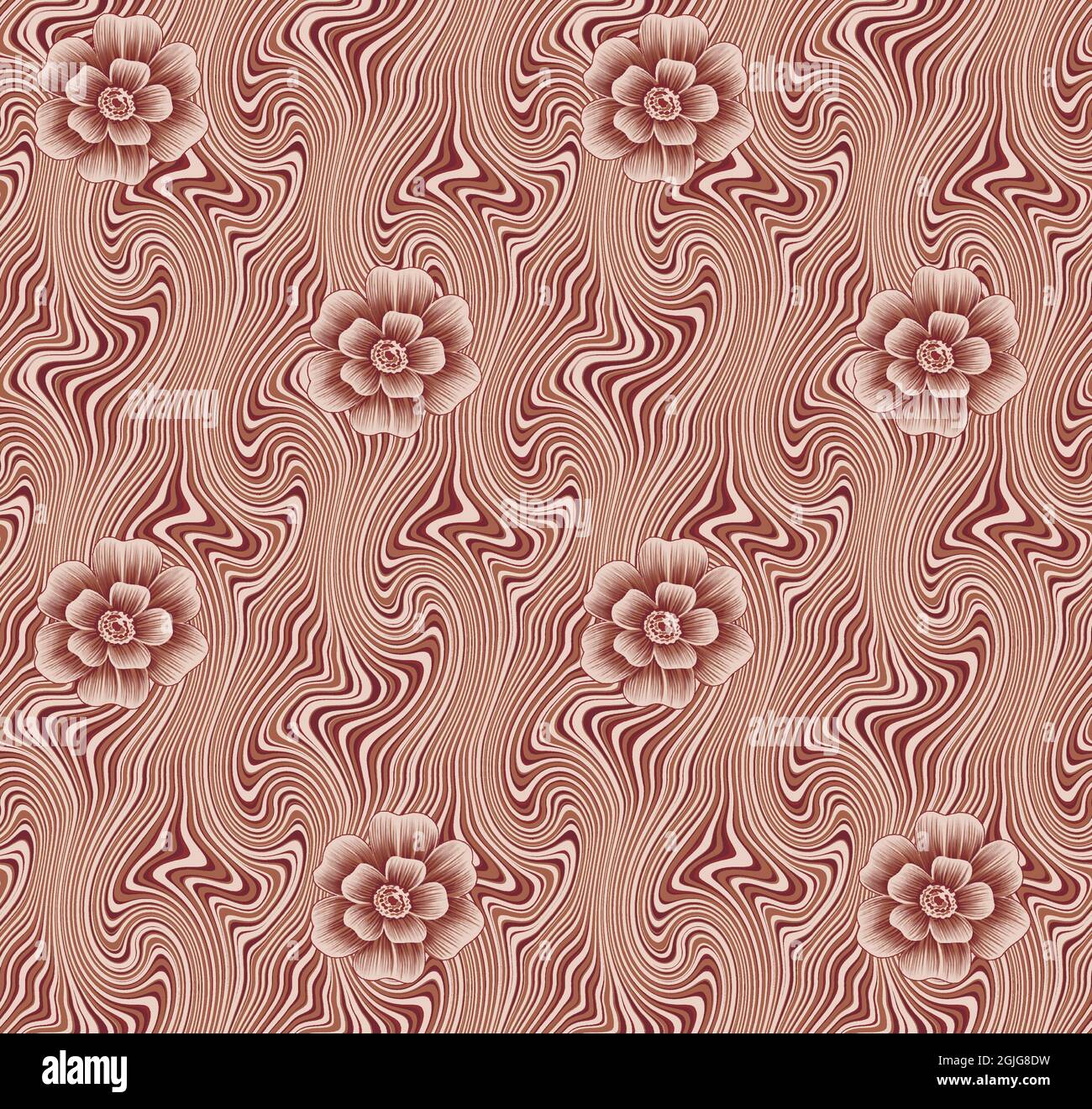 Pink decorative seamless pattern with flowers - perfect for wallpaper ...