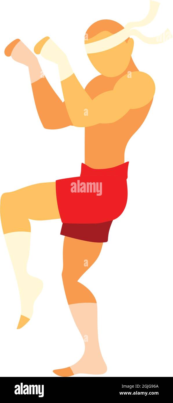 Male silhouette Muay Thai kickboxing kick boxer boxing men isolated. Thai  Boxing fight traditional dance before fight, Vector illustration Stock  Vector