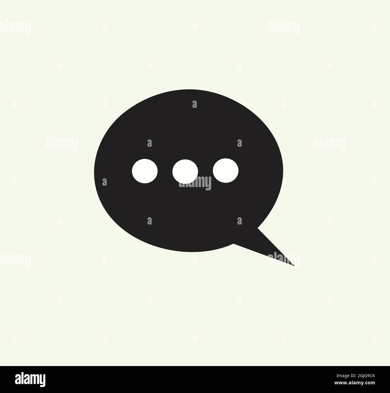 Black Flat Thought Bubble with Ellipsis Icons. Stock Vector