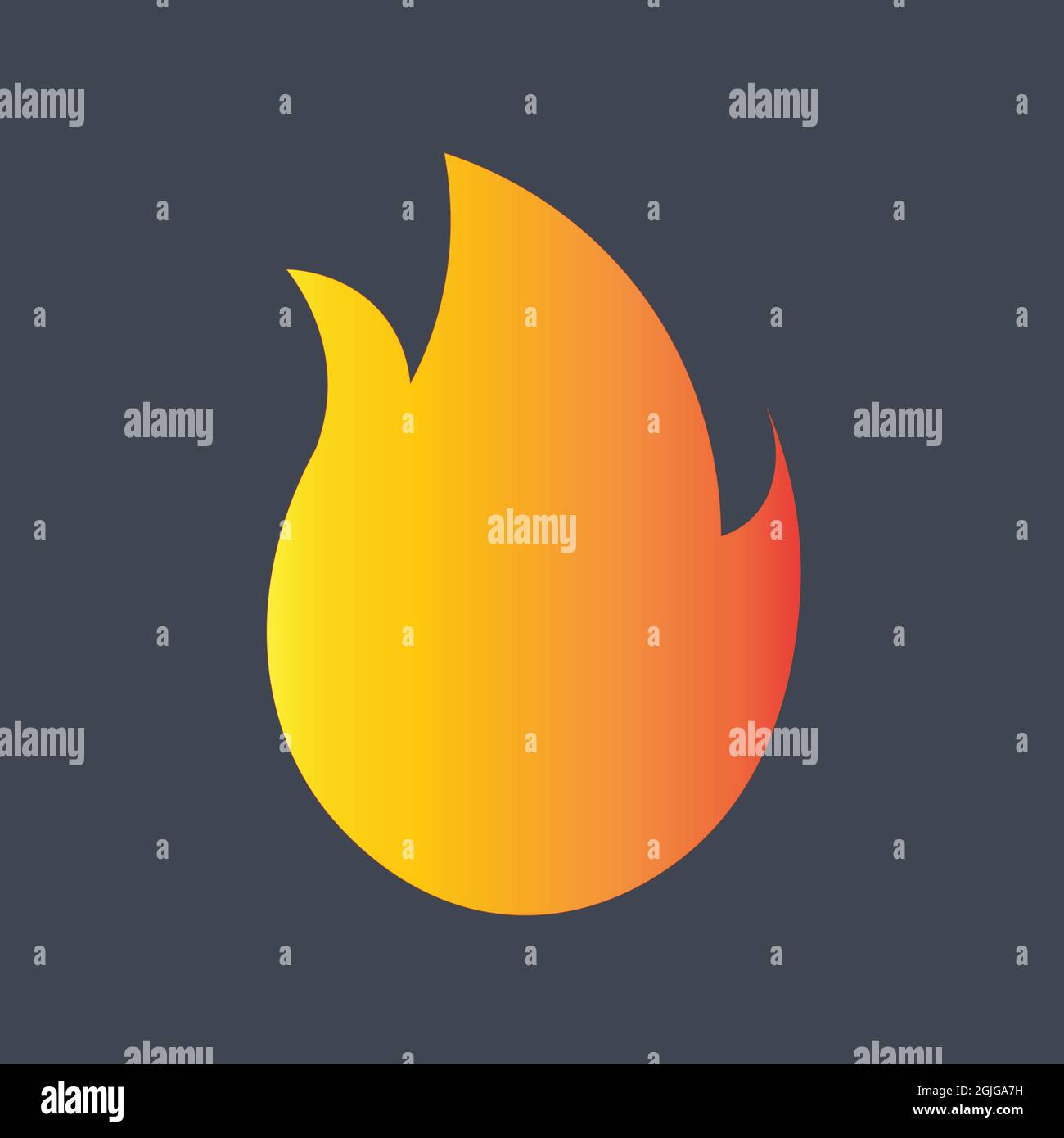Fire Flame Vector Against Black Background. Hot Icon.  Stock Vector
