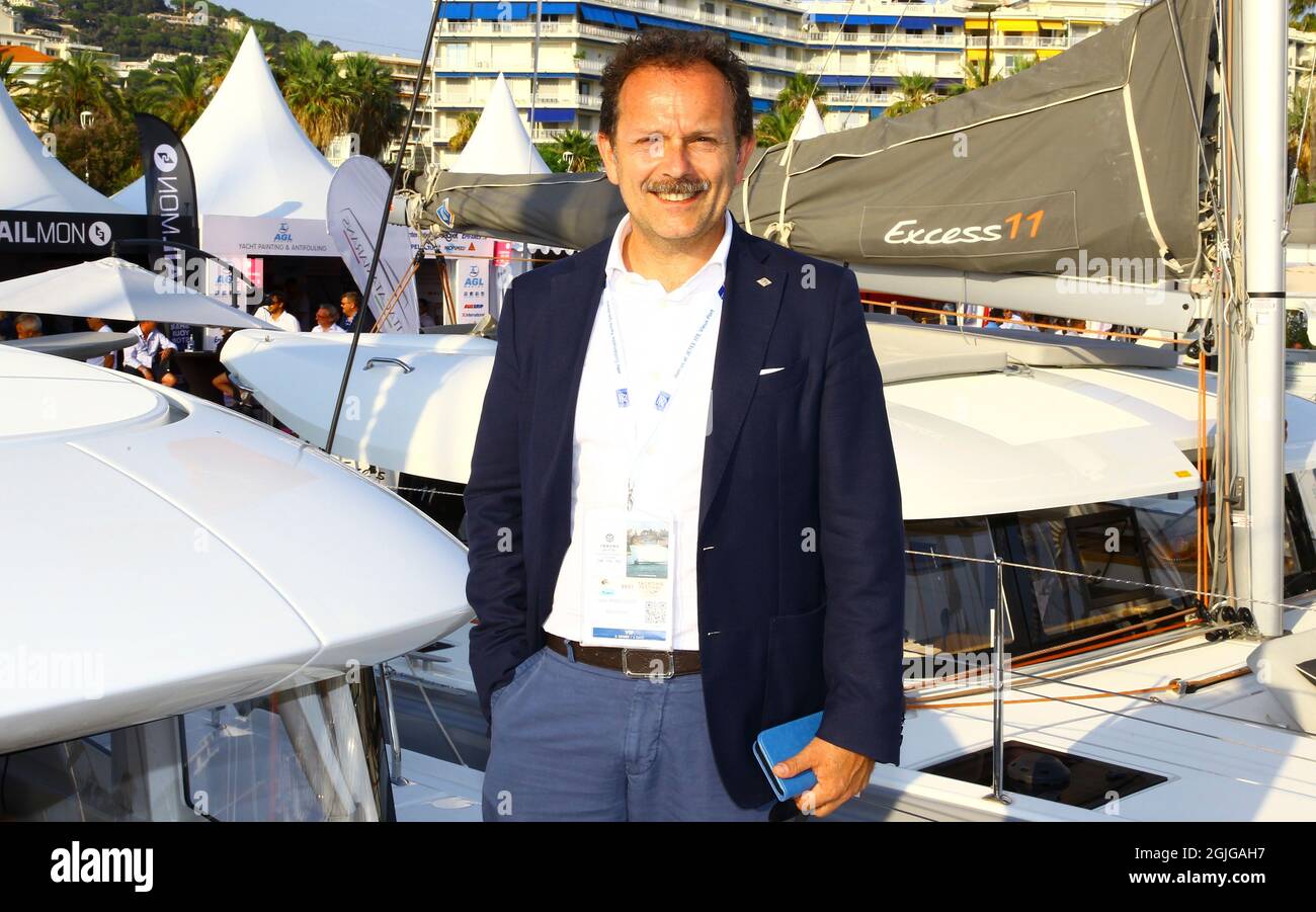 Cannes, Frankreich. 08th Sep, 2021. Cannes, France - September 08, 2021: Yachting Festival Cannes with Luca Brancaleon, Deputy General Manager Groupe Beneteau, Excess Catamaran. Yachts, Yachten, Yacht Credit: dpa/Alamy Live News Stock Photo