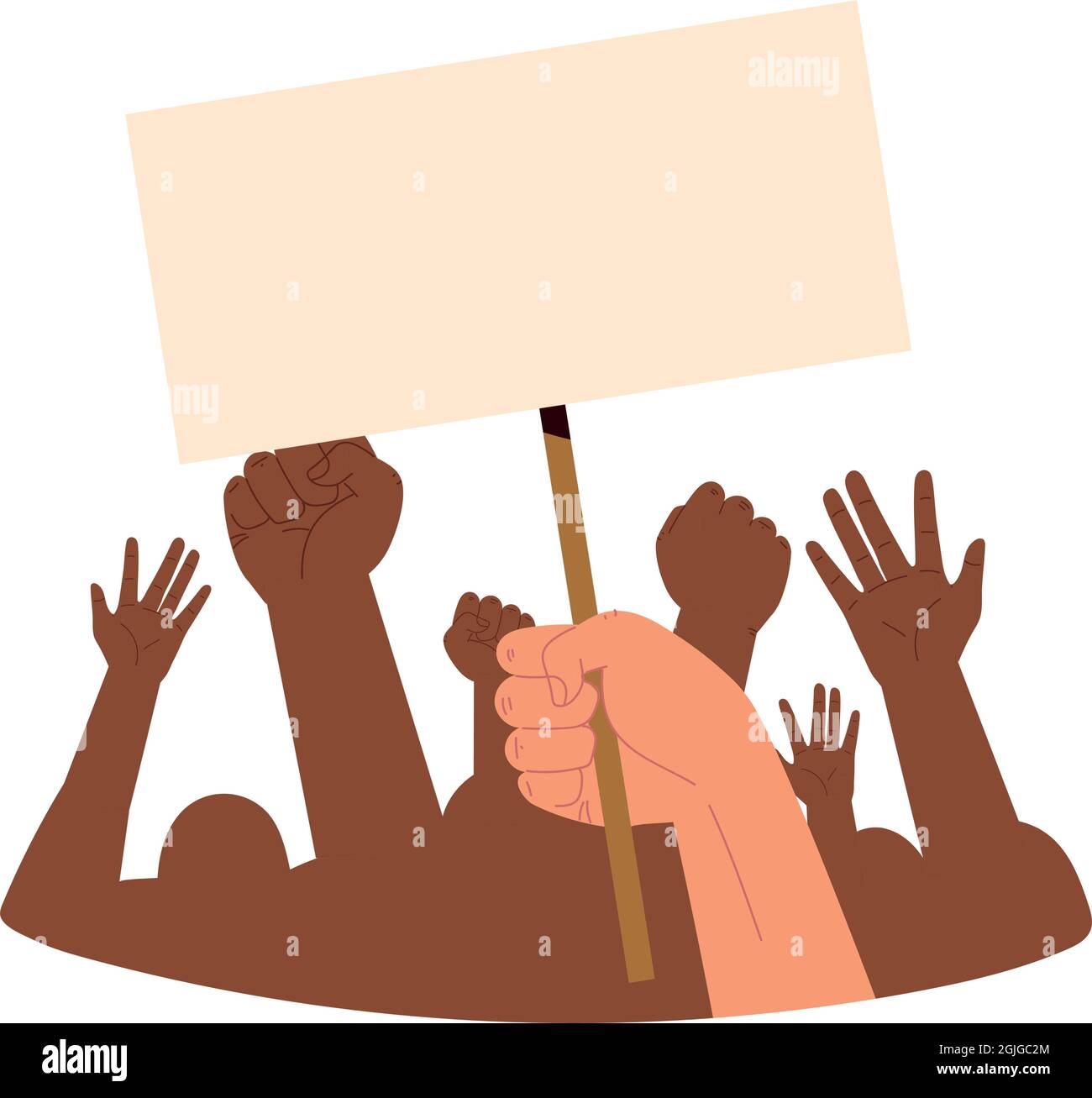 protesting hands with placards Stock Vector Image & Art - Alamy