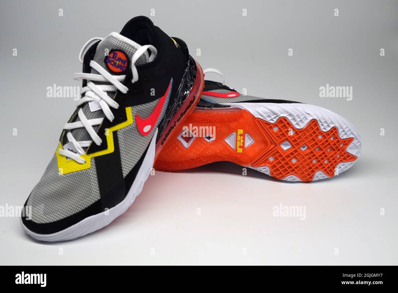 Detailed view of Nike LeBron 18 low limited edition Space Jam 2 edition  shoes. Photo via Credit: Newscom/Alamy Live News Stock Photo - Alamy
