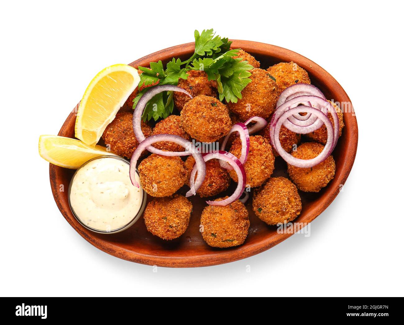 Cod Cutlets Fishcake Top View Isolated High Resolution Stock Photography and Images ...