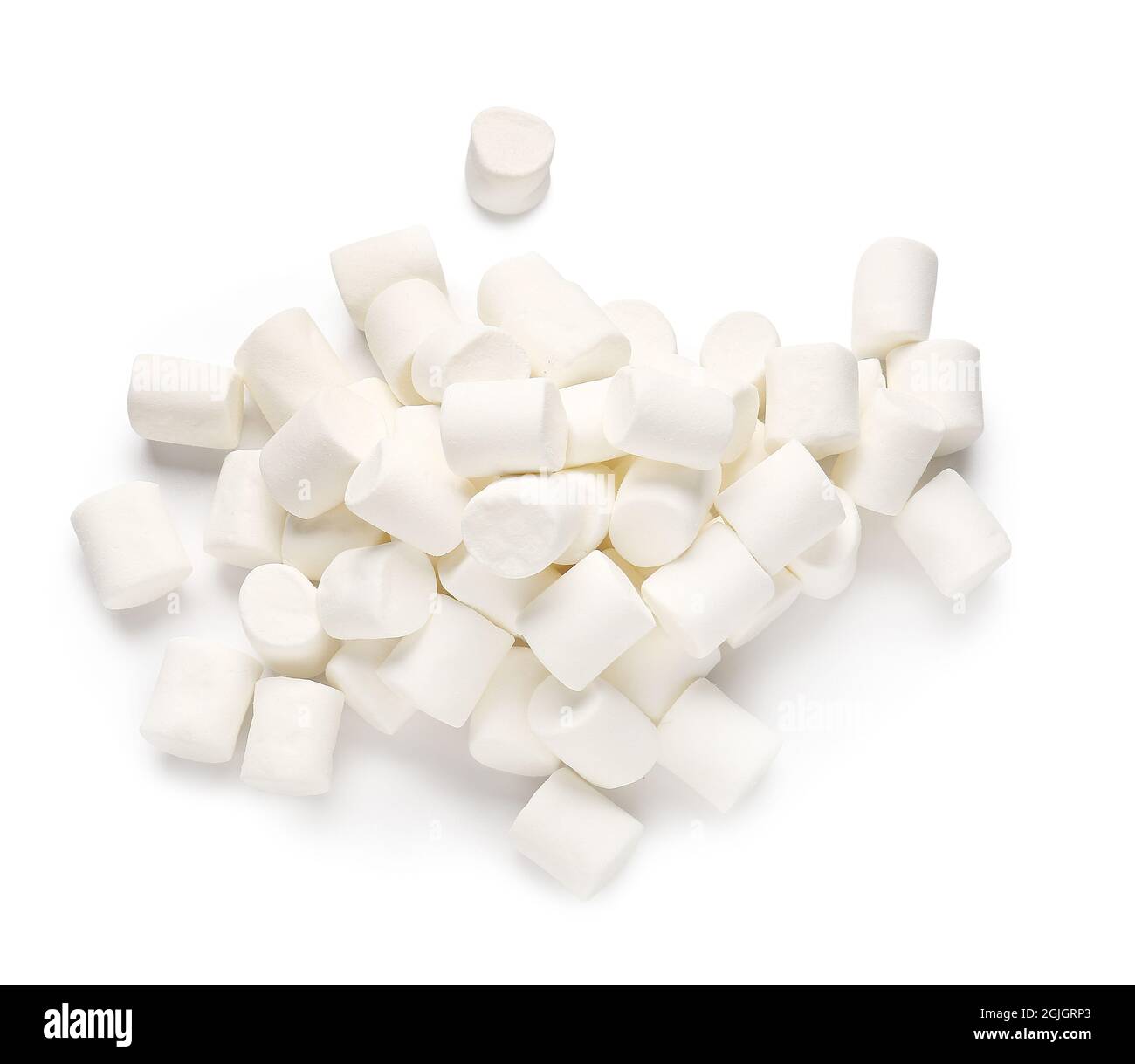 Heap of tasty marshmallows on white background Stock Photo - Alamy