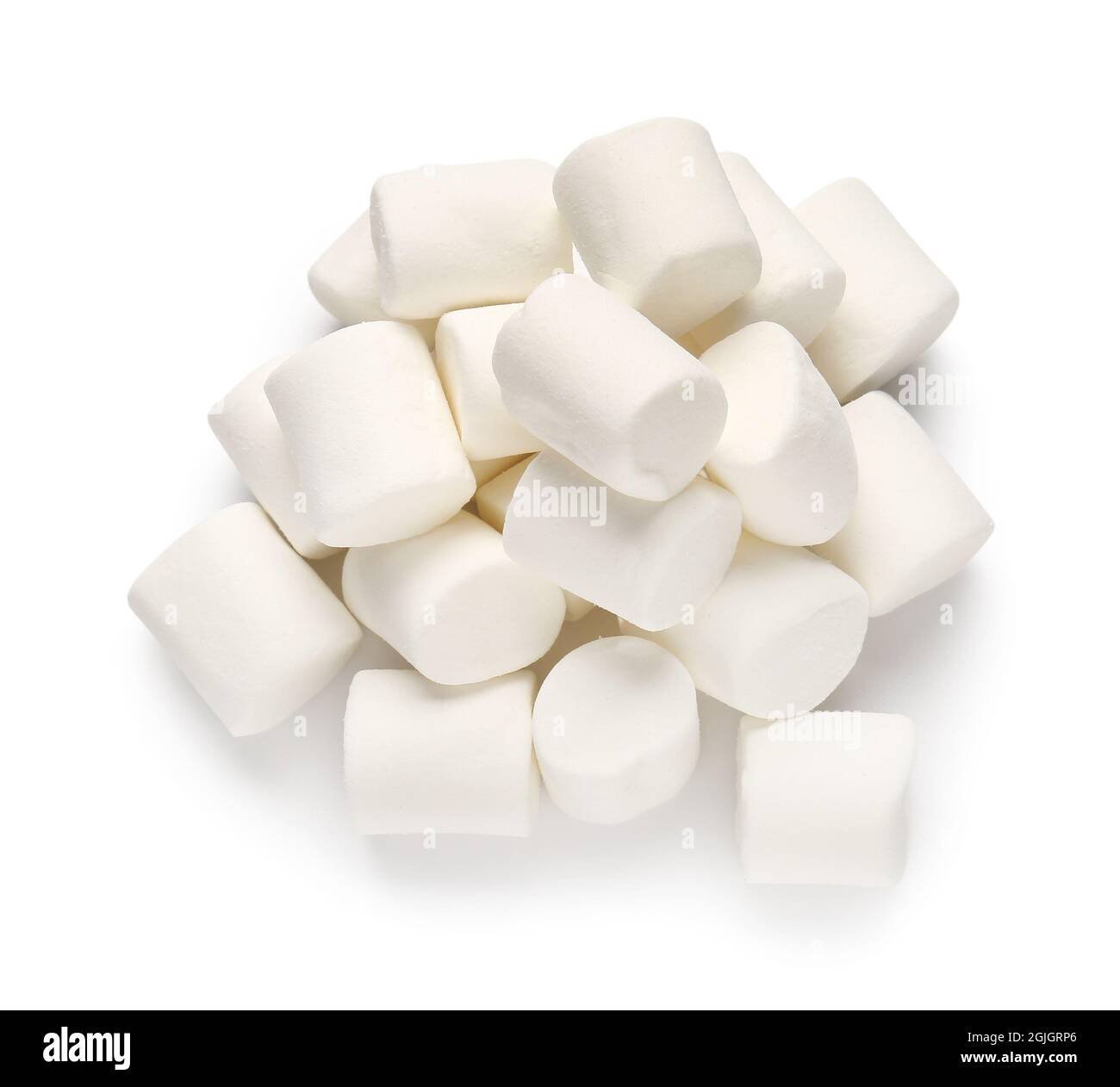 Heap of tasty marshmallows on white background Stock Photo - Alamy