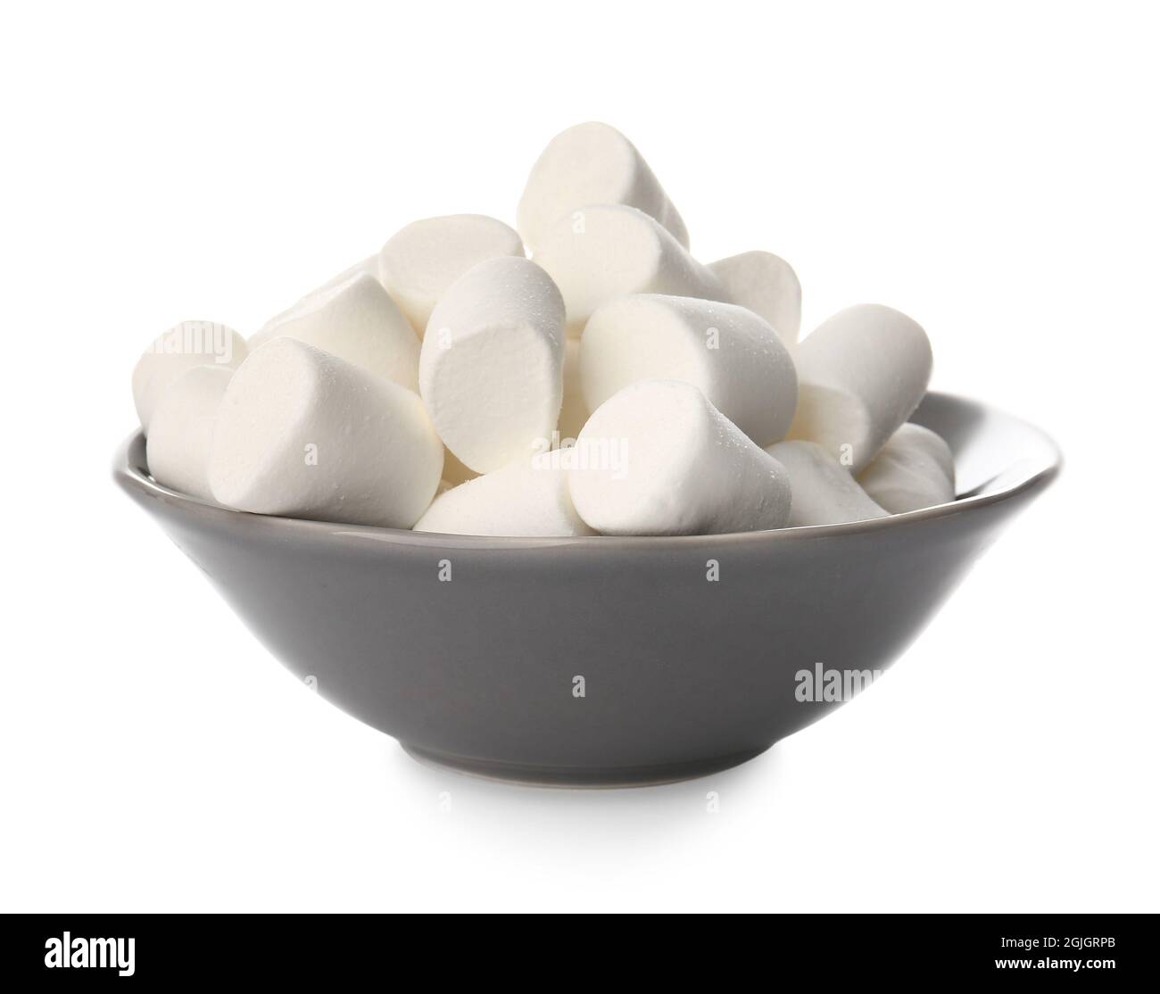 Bowl with tasty marshmallows on white background Stock Photo - Alamy