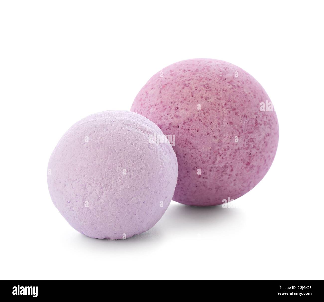 Lavender bath bombs on white background Stock Photo