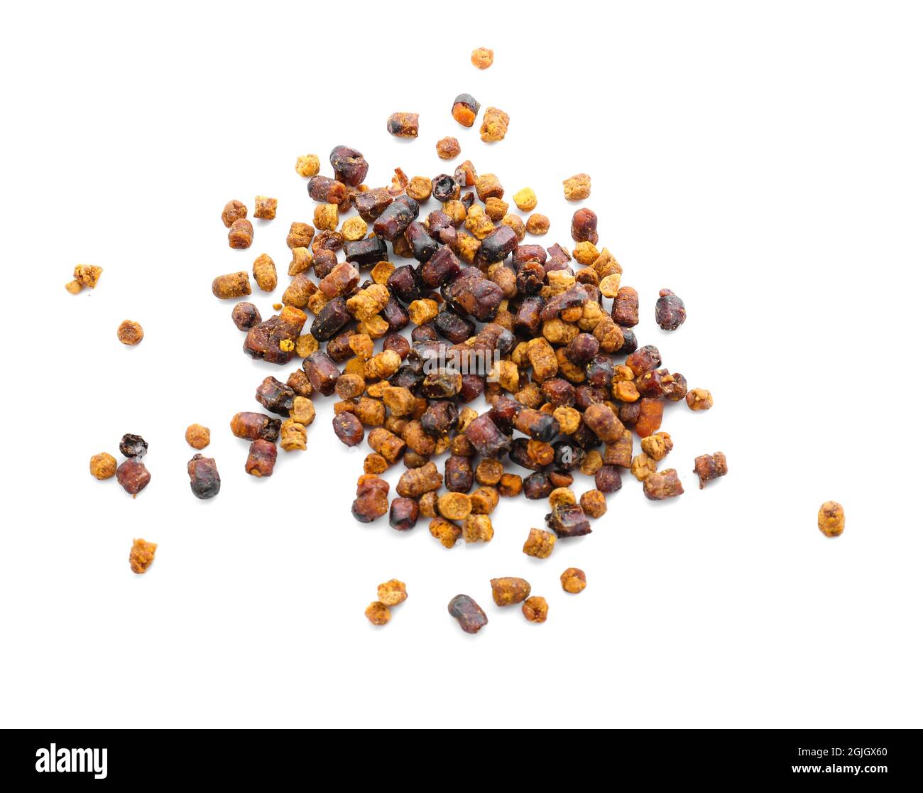 Heap of beebread on white background Stock Photo