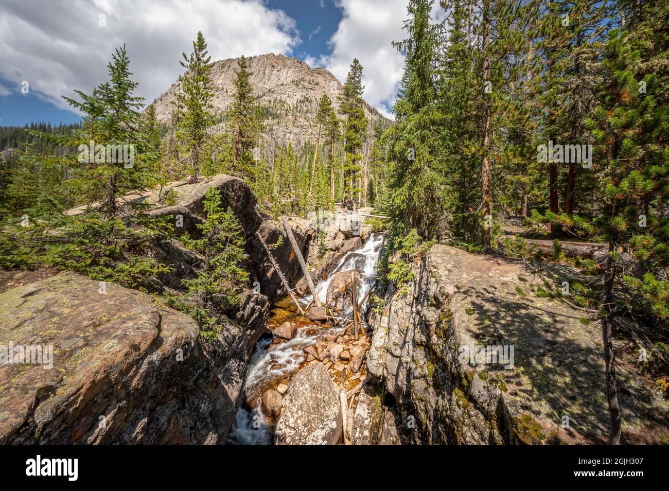 North Inlet North Inlet Falls in Rocky Mountain National Park Colorado USA Stock ...