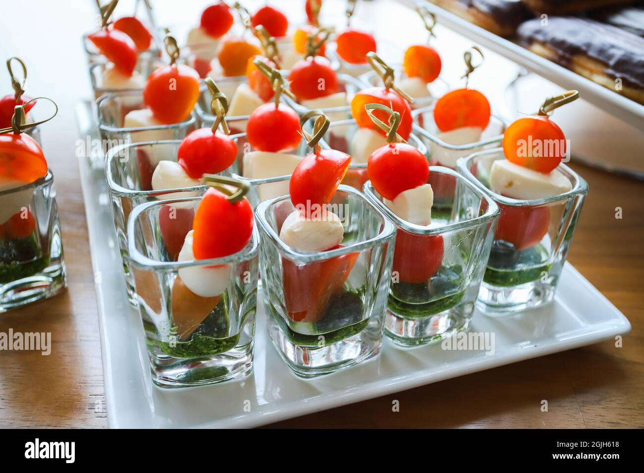 Appetisers tomato and cheese. Catering, snacks on the buffet table Stock Photo