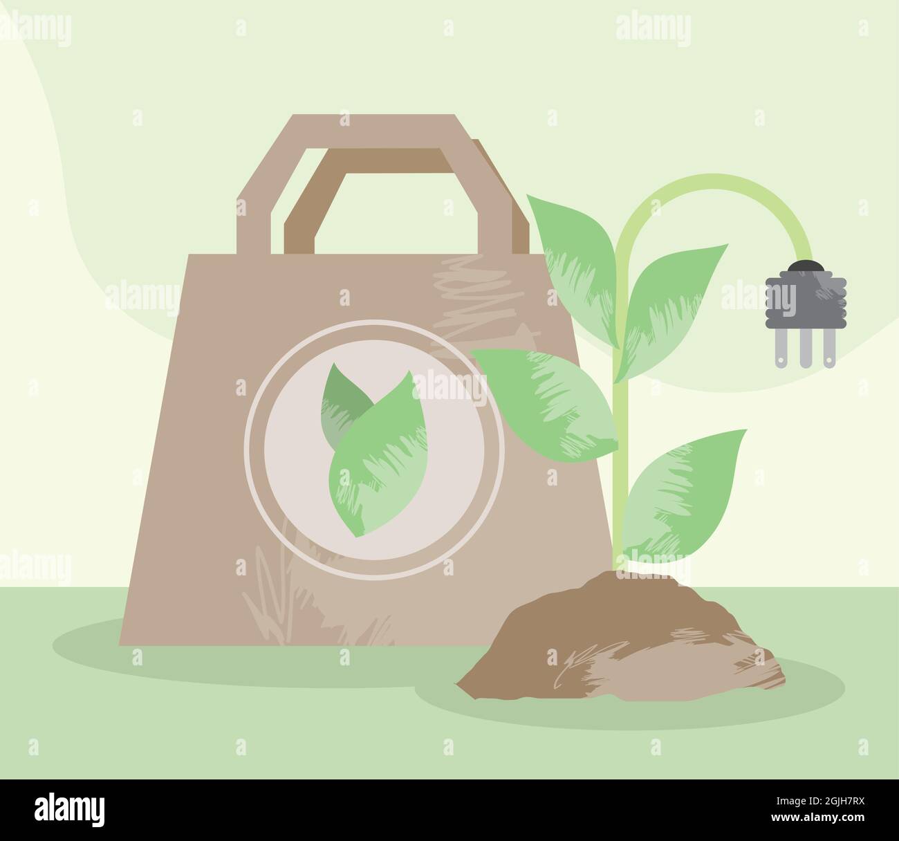 eco bag and electric plug Stock Vector Image & Art - Alamy