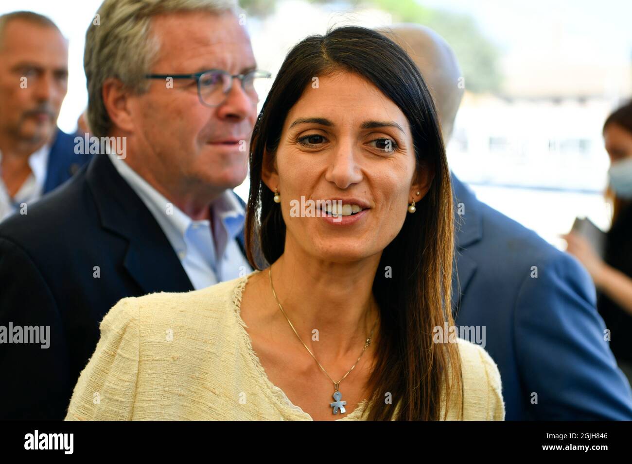 Rome, Italy. 09th Sep, 2021. Virginia Raggi during the Press Conference ...