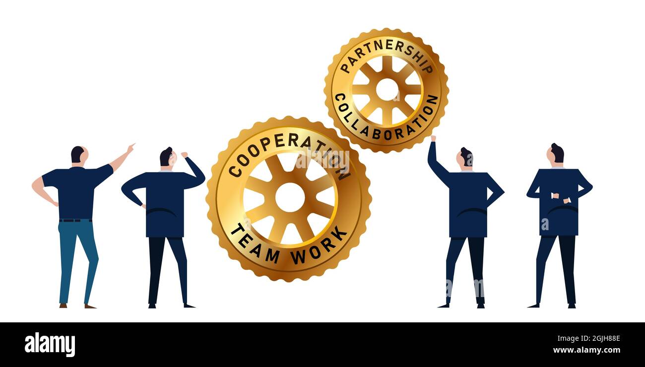 corporate office manager businessman working together analyze cogs