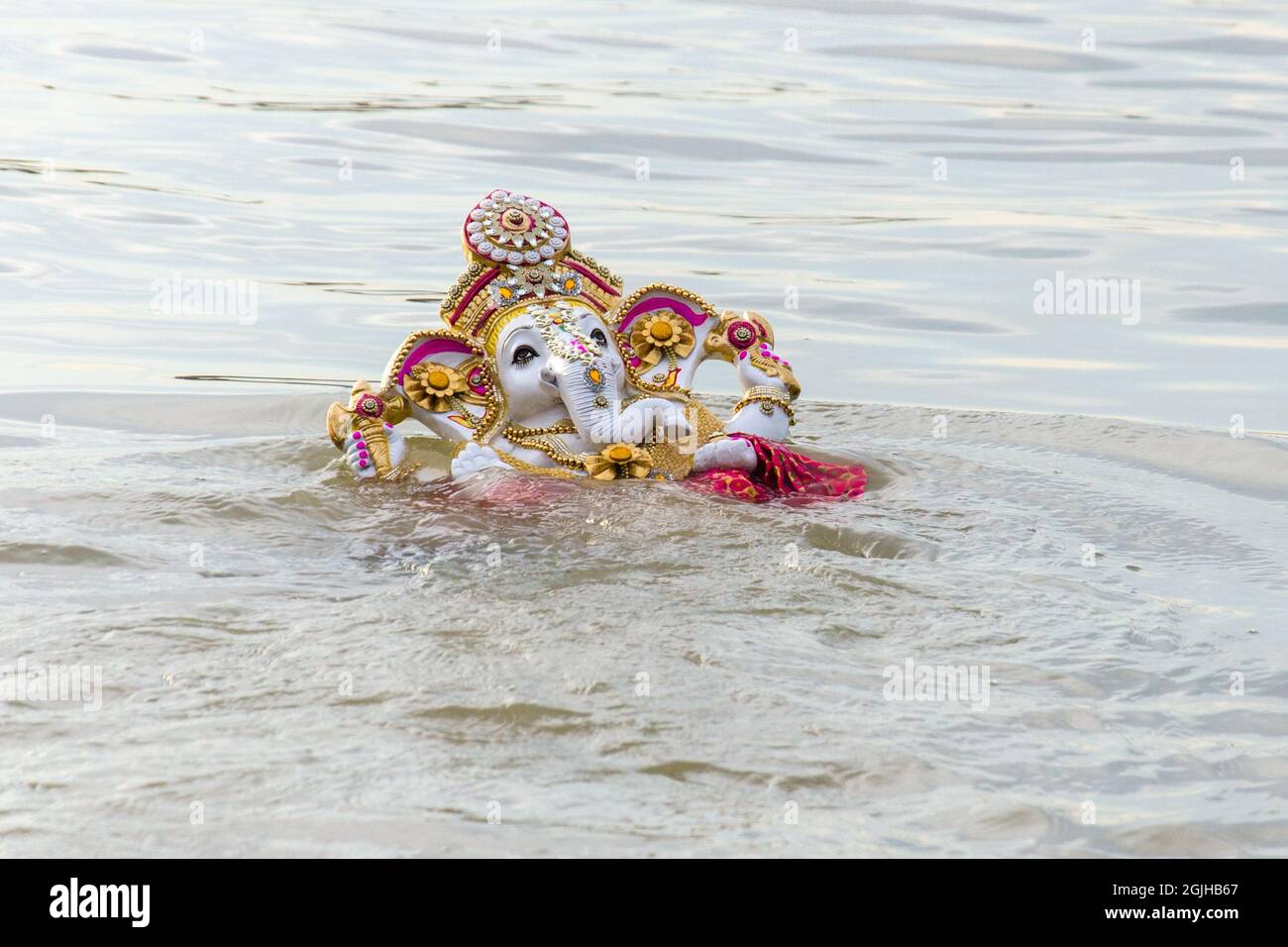 Immersion of Hindu God Ganesh. Ganesh chaturthi celebrations Stock Photo