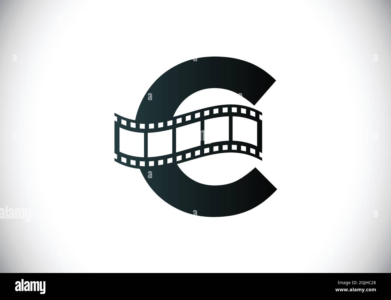 Initial C monogram alphabet incorporated with film reel. Video and ...