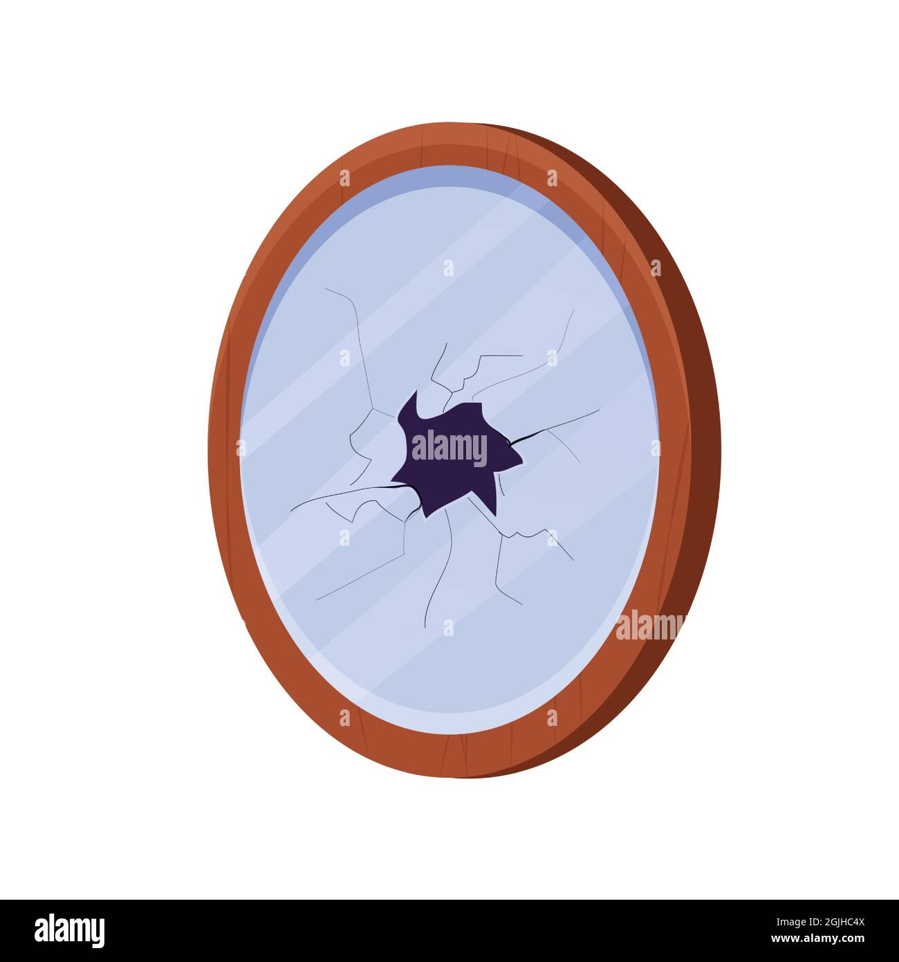 Reflection on cracked mirror Cut Out Stock Images & Pictures Alamy