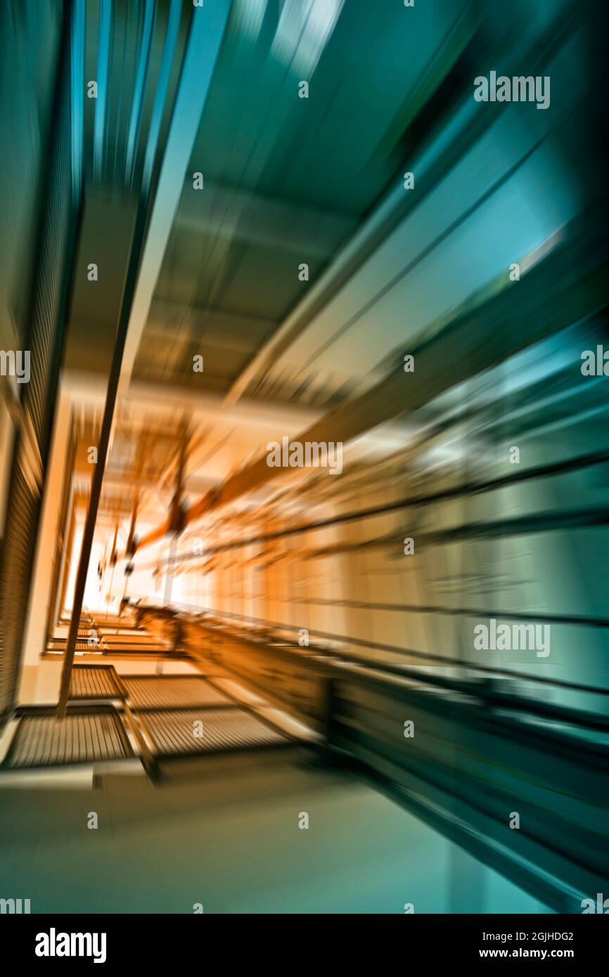 motion blur of a elevator shaft with elevator moving up Stock Photo Alamy