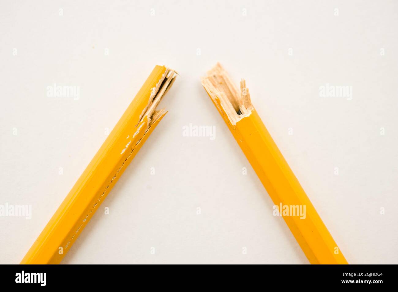 broken drawing pencil, stress and nervous breakdown concept Stock Photo