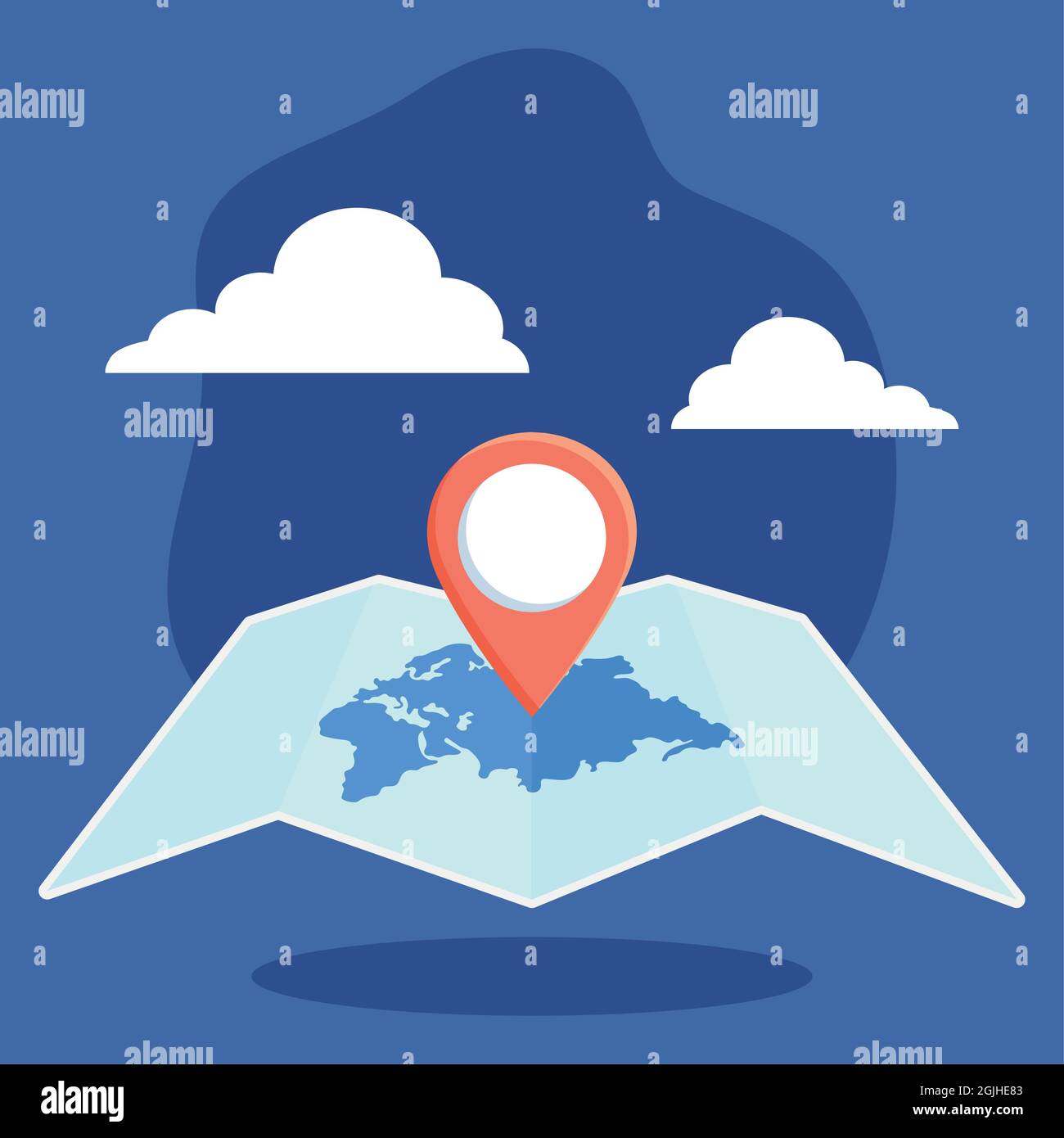 world map with location pin illustration Stock Vector Image & Art - Alamy