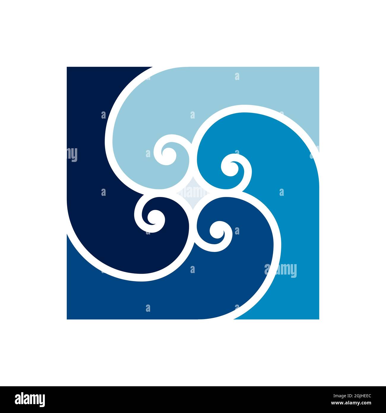 Wave Vector Square Wave logo. Vector square aqua swirl symbol Stock Vector Image & Art - Alamy